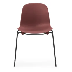 Silla apilable Form negro acero 52x79 cm, Rojo