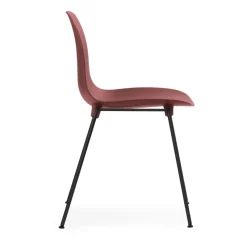 Silla apilable Form negro acero 52x79 cm, Rojo