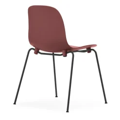 Silla apilable Form negro acero 52x79 cm, Rojo