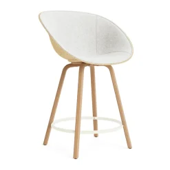 Silla asiento tapizado Mat Bar Armchair 65 cm, Hallingdal 110-hemp-beech-cream steel