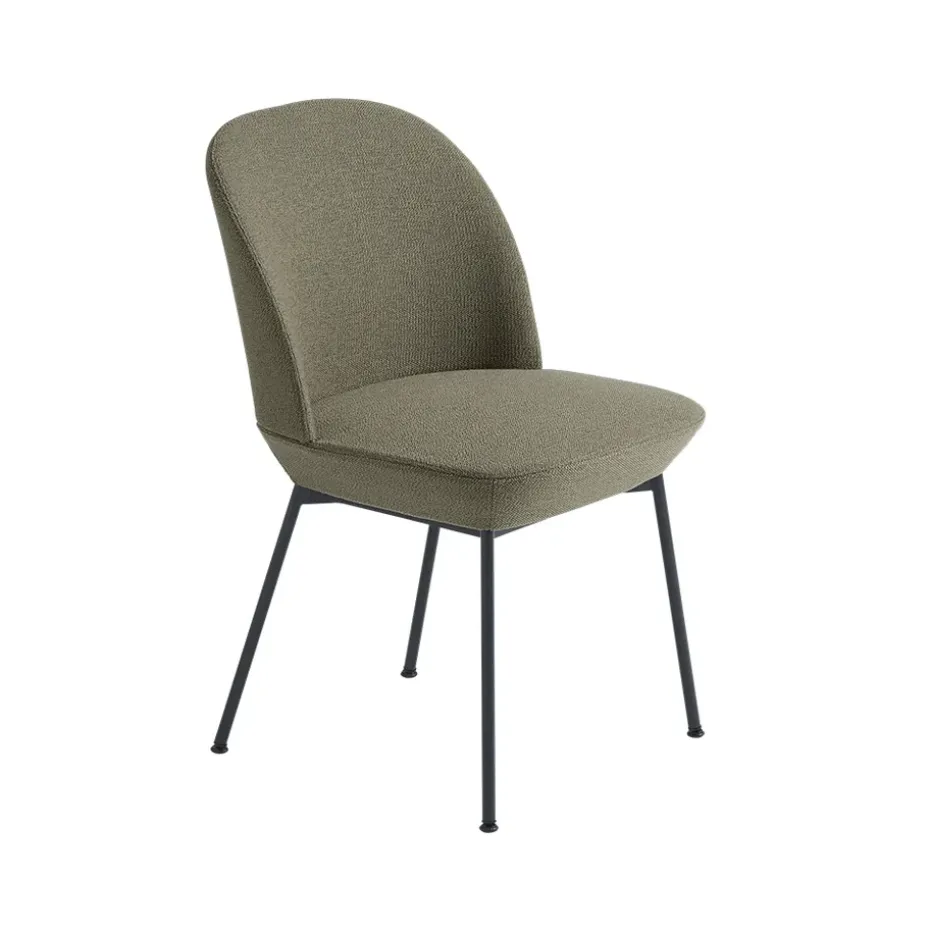 Silla auxiliar Oslo tapizada en tela, Ocean 21-Anthracite black