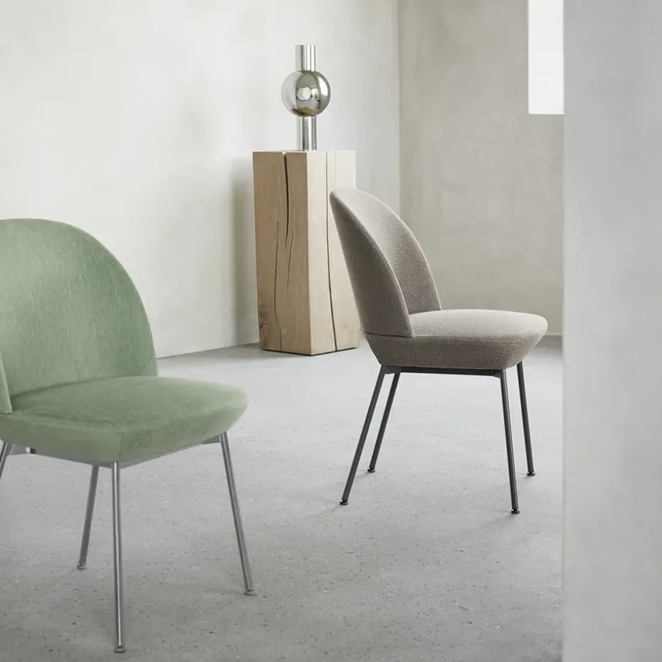 Silla auxiliar Oslo tapizada en tela, Ocean 21-Anthracite black