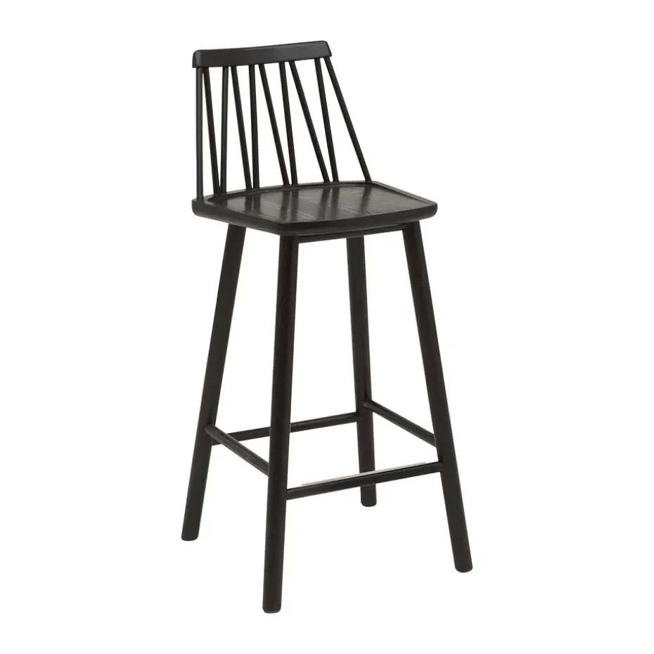 Silla bar ZigZag 63 cm, Barniz negro
