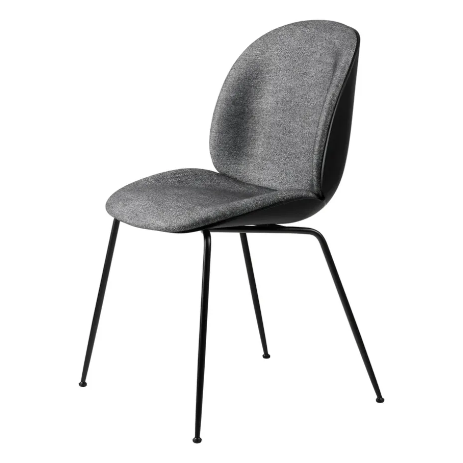 Silla Beetle con patas delanteras tapizadas en negro, Plain 0023-black