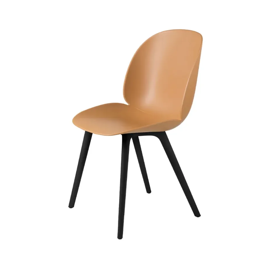 Silla Beetle plástico, Amber brown, patas negras