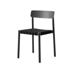 Silla Betty TK1, Black, asiento de banda de lino trenzada negro