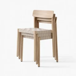Silla Betty TK1, Roble, asiento de lino natural trenzado