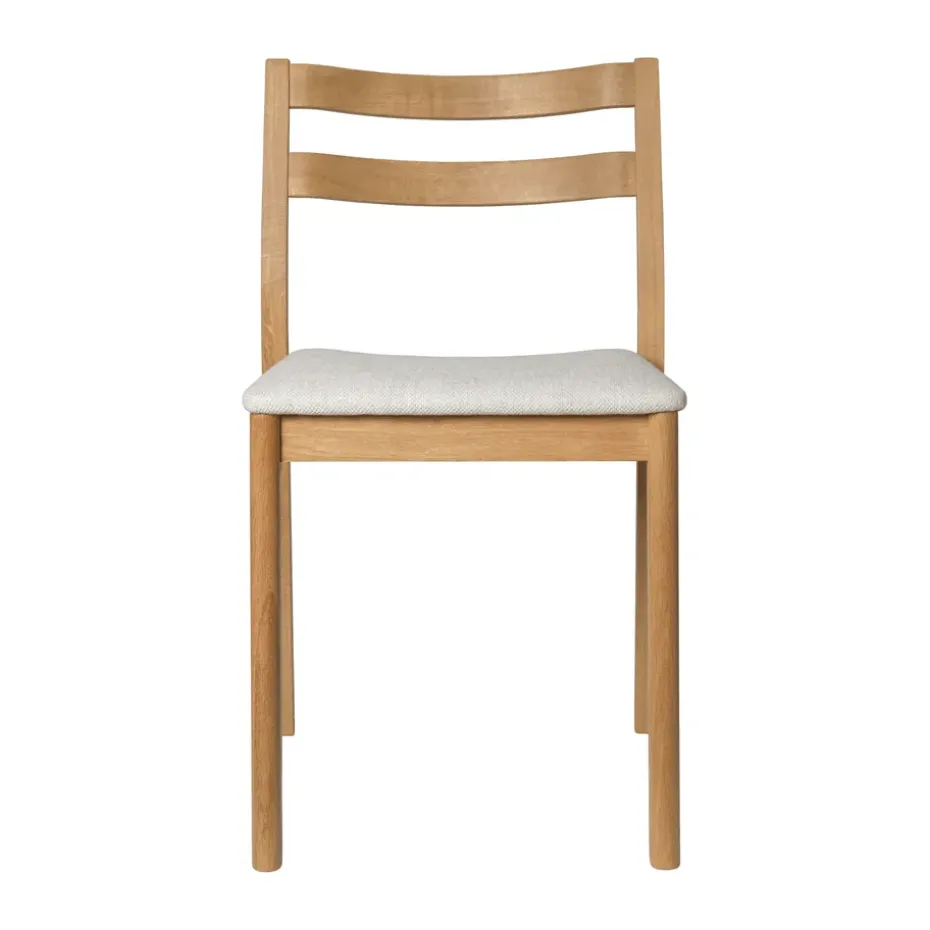 Silla Boda, Asiento tapizado, roble off-white