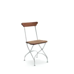 Silla Classic N. 2, Caoba aceitado, soporte galvanizado en caliente