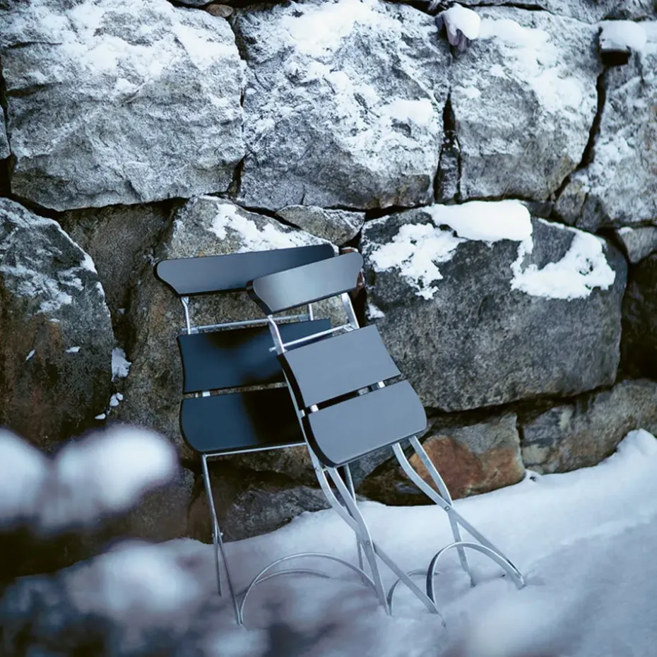 Silla Classic N. 2, Negro, soporte galvanizado en caliente