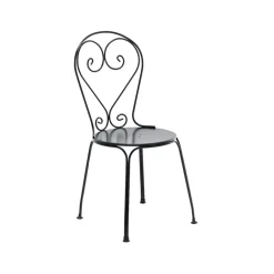 Silla Classic No.1, Negro, asiento de chapa