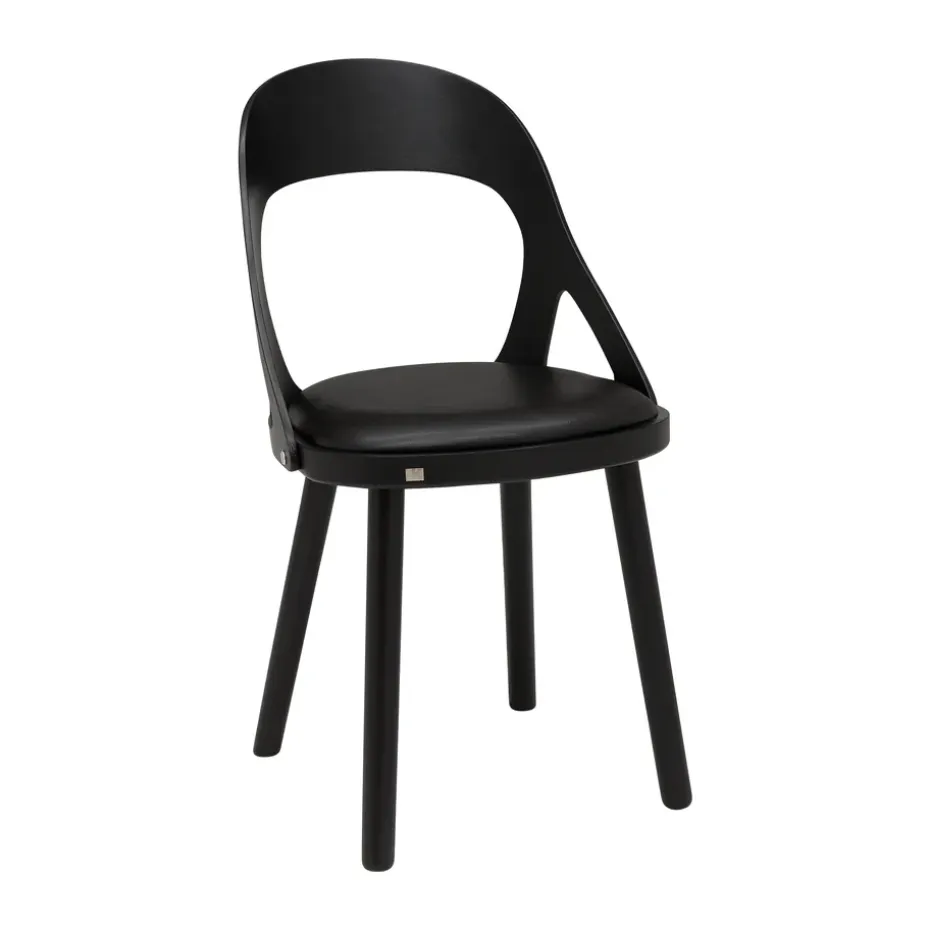 Silla Colibri, Roble barniz negro-cojín negro