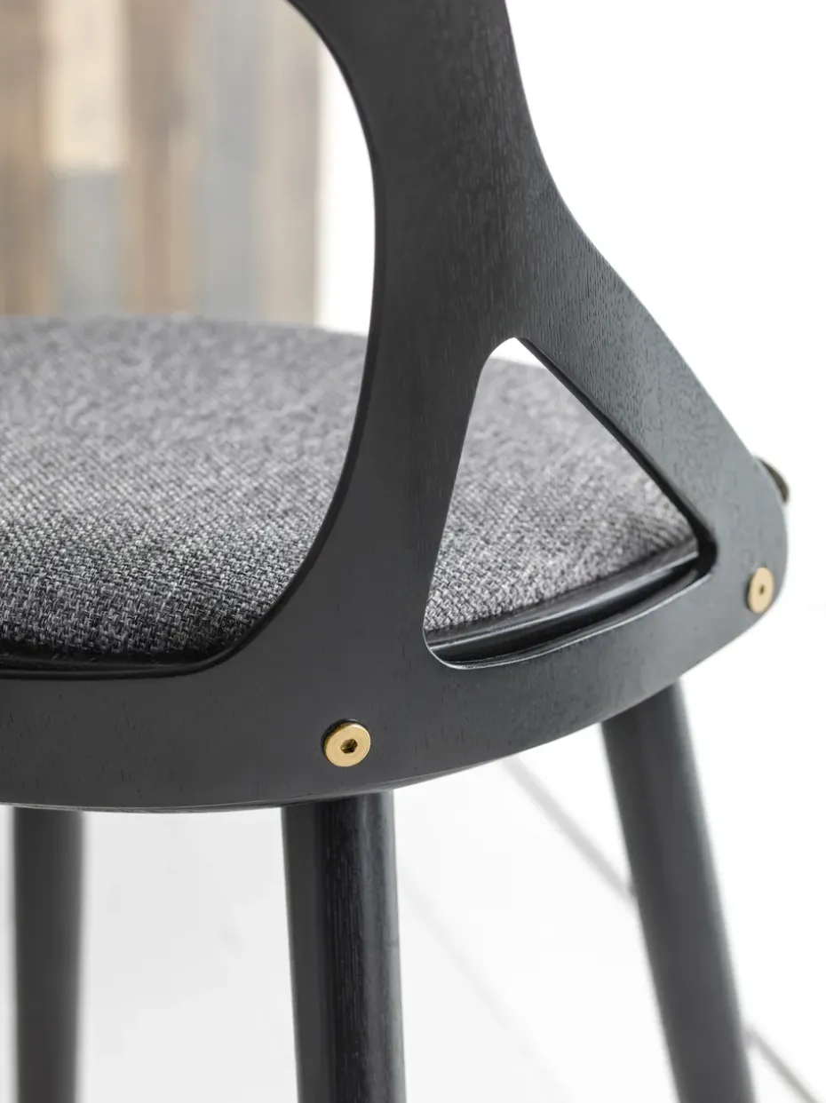 Silla Colibri, Roble barniz negro-cojín negro