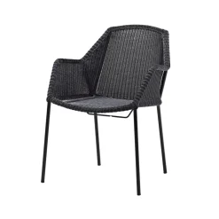 Silla con reposabrazos apilable Breeze weave, Black