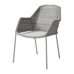 Silla con reposabrazos apilable Breeze weave, Taupe