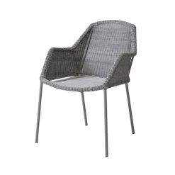 Silla con reposabrazos apilable Breeze weave, Light grey