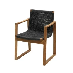 Silla con reposabrazos Endless, Dark grey, teakstativ