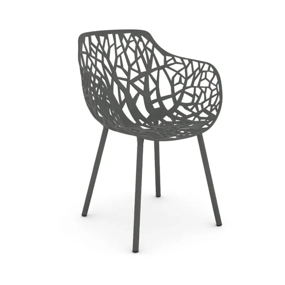 Silla con reposabrazos Forest, metalic grey