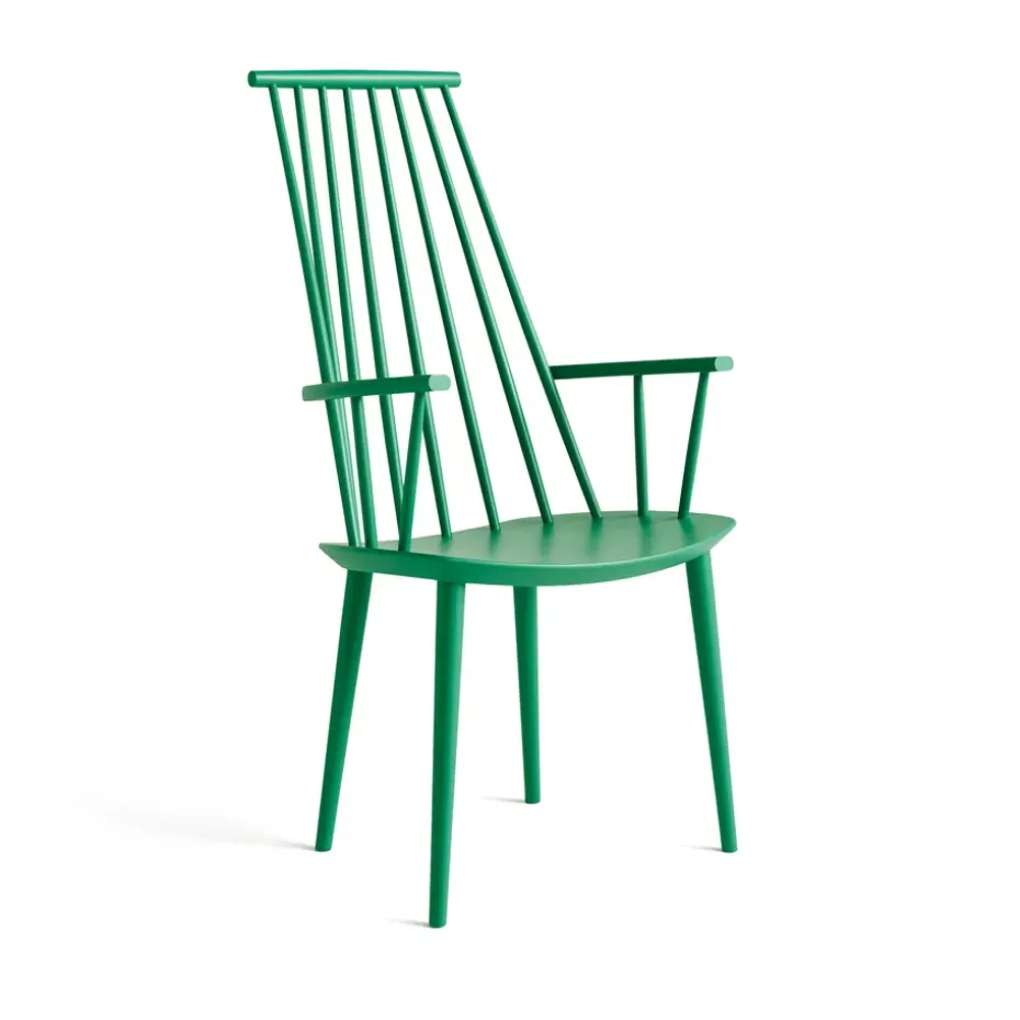 Silla con reposabrazos J110, Jade green lacado haya