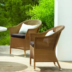 Silla con reposabrazos Lansing weave, Taupe