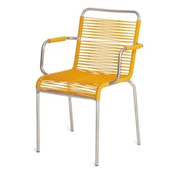 Silla con reposabrazos Mya aluminio, Yellow