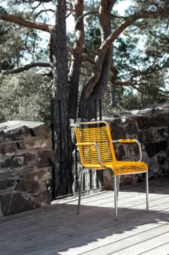 Silla con reposabrazos Mya aluminio, Yellow