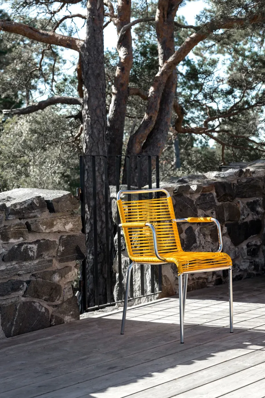 Silla con reposabrazos Mya aluminio, Yellow