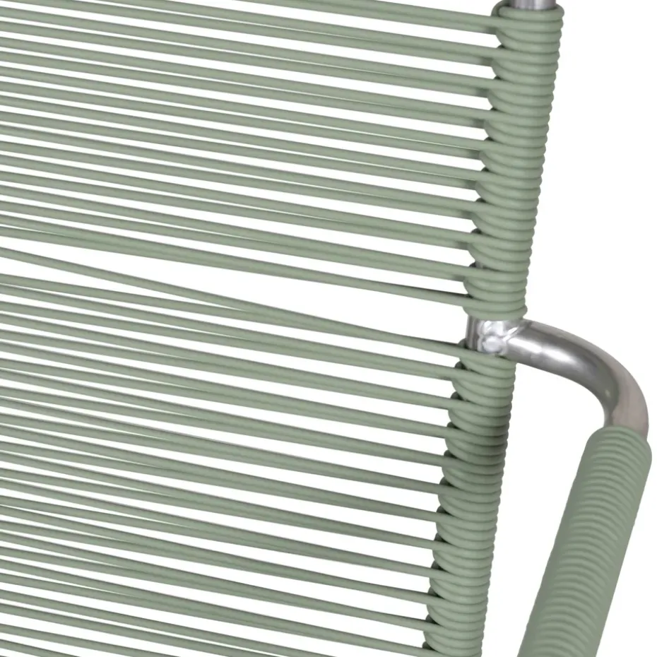 Silla con reposabrazos Mya aluminio, Sage green