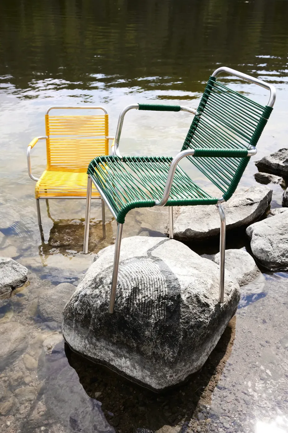 Silla con reposabrazos Mya Spaghetti, Dark green