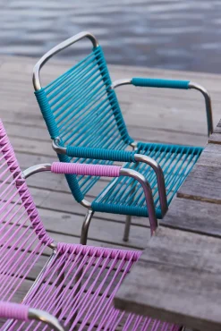 Silla con reposabrazos Mya Spaghetti, Turquo