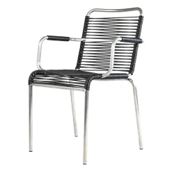 Silla con reposabrazos Mya aluminio, Black