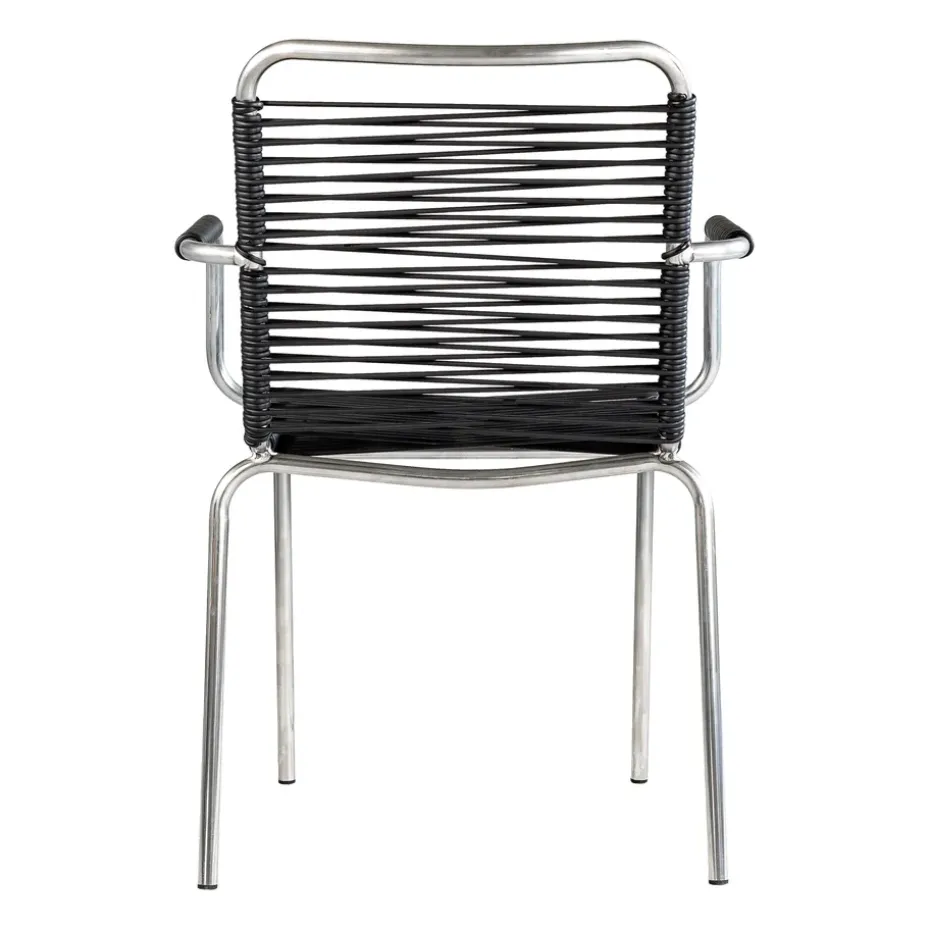 Silla con reposabrazos Mya aluminio, Black