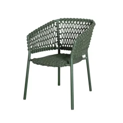 Silla con reposabrazos Ocean soft rope, Dark green