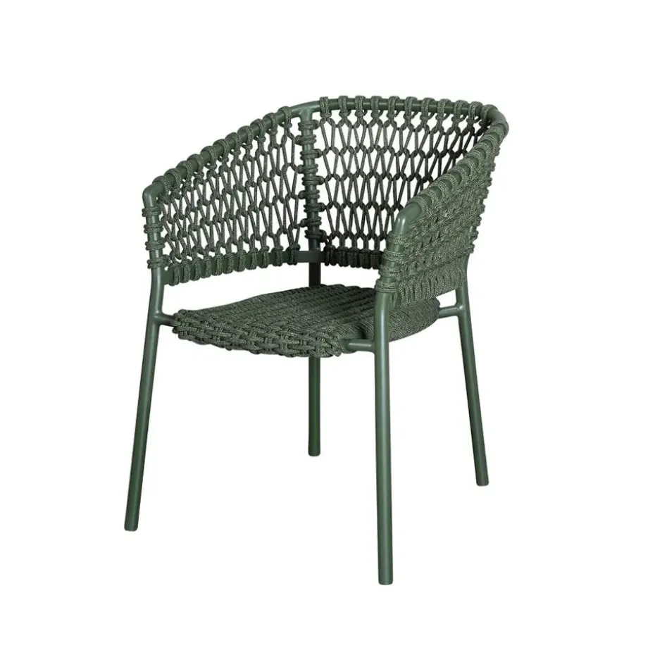 Silla con reposabrazos Ocean soft rope, Dark green