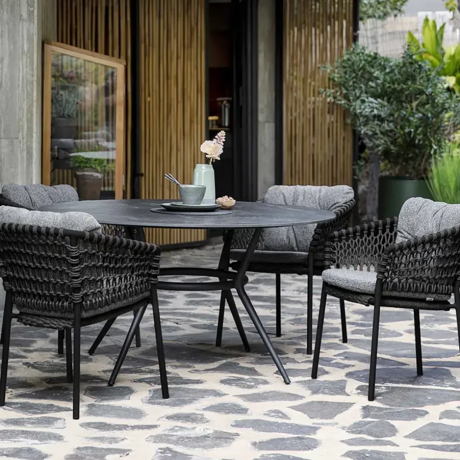 Silla con reposabrazos Ocean soft rope, Dark green