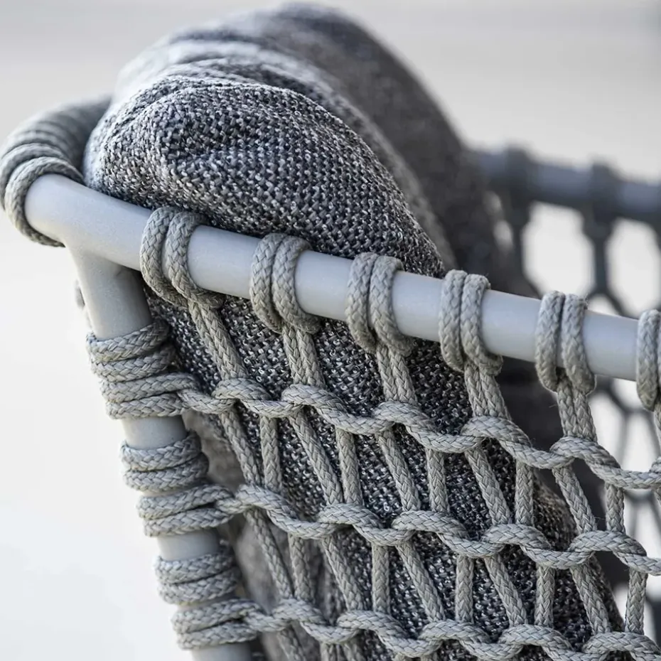 Silla con reposabrazos Ocean soft rope, Dark green