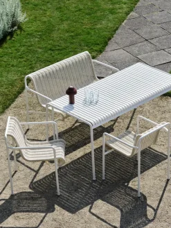 Silla con reposabrazos Palissade Cord Dining, Cream white