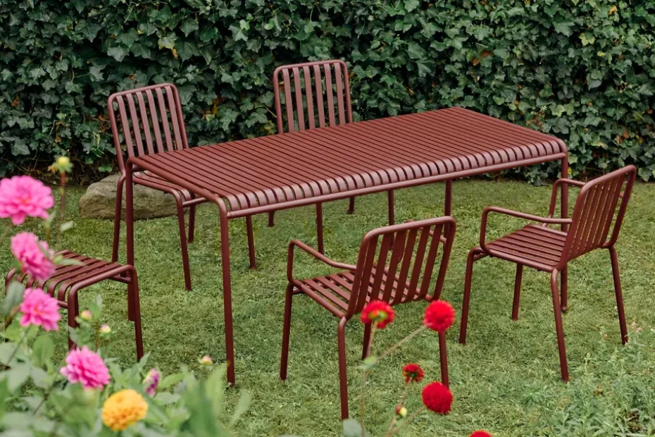 Silla con reposabrazos Palissade, Iron red