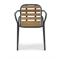 Silla con reposabrazos Vig Robinia, Black