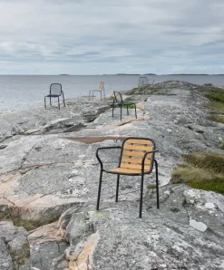 Silla con reposabrazos Vig Robinia, Black