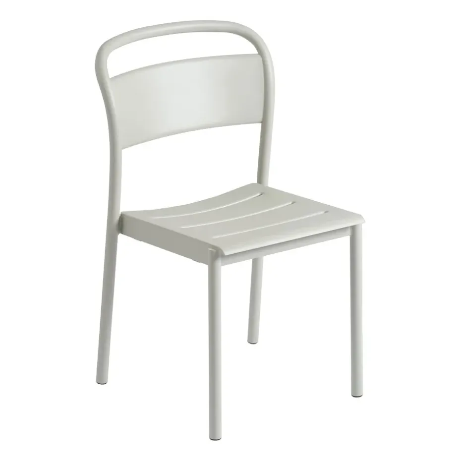Silla de acero Linear steel side chair, grey (RAL 7044)