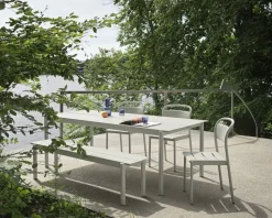 Silla de acero Linear steel side chair, grey (RAL 7044)