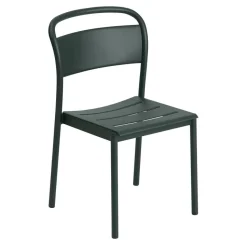 Silla de acero Linear steel side chair, Dark green