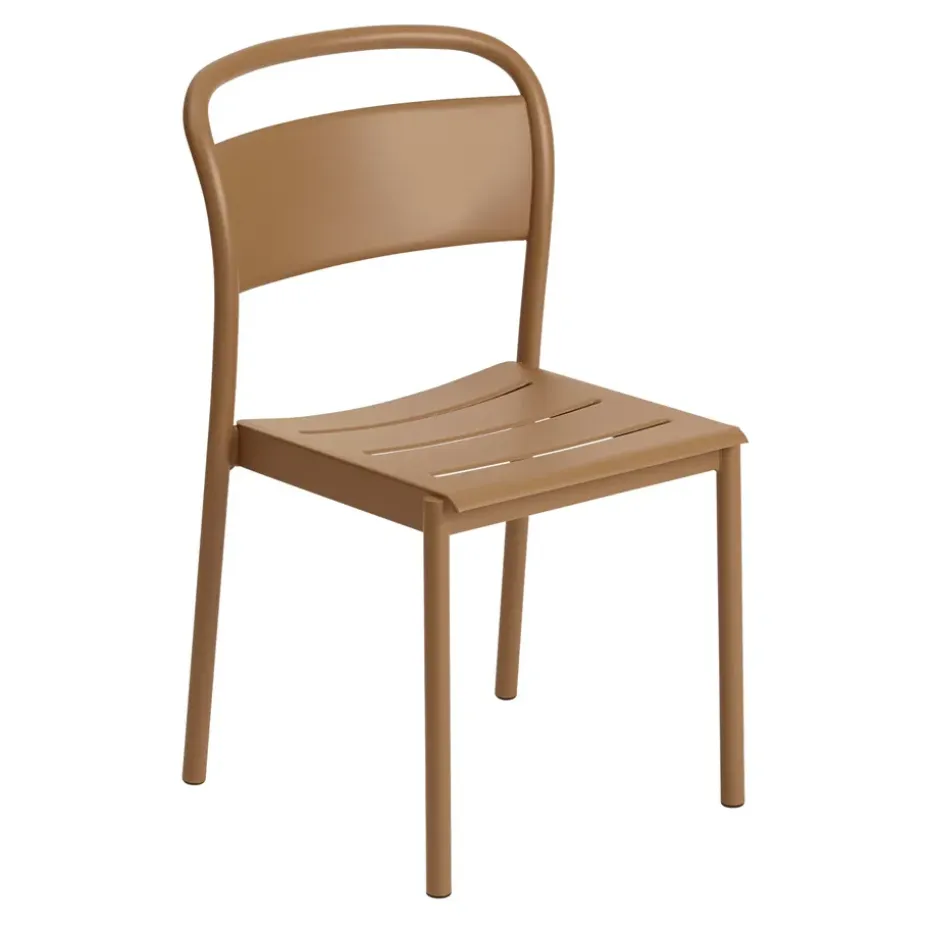 Silla de acero Linear steel side chair, Burnt orange