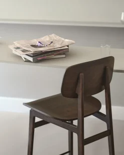 Silla de bar NY11, Roble ahumado oscuro, 75 cm