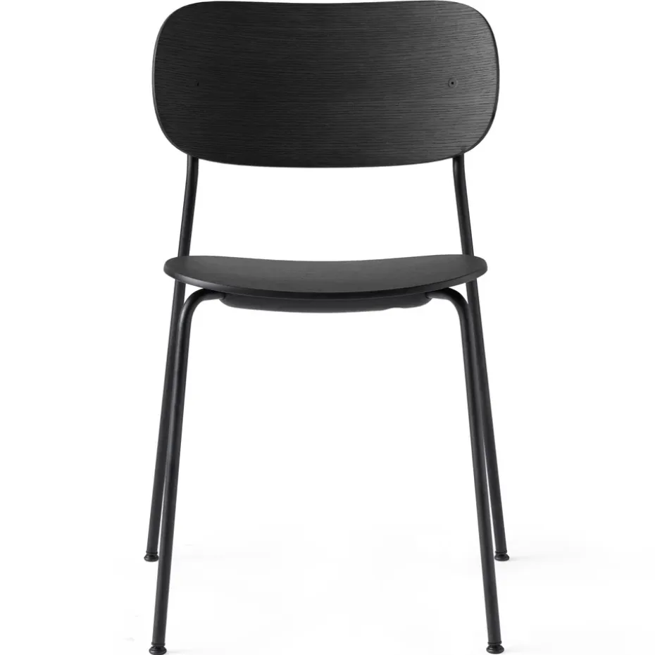 Silla de comedor con patas negras Co , roble negro
