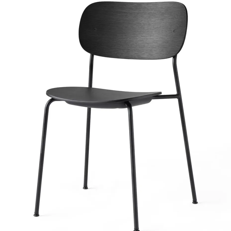 Silla de comedor con patas negras Co , roble negro