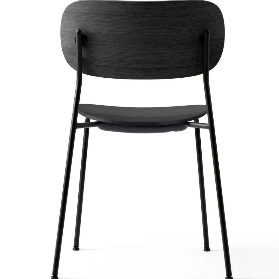 Silla de comedor con patas negras Co , roble negro