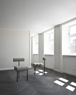 Silla de comedor Hiro, Black frame-Sand