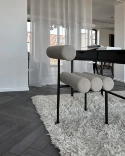 Silla de comedor Hiro, Black frame-Sand